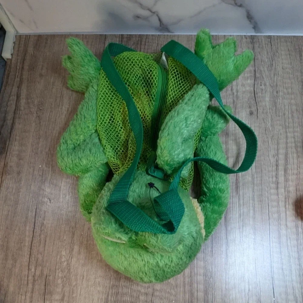 Silly Sacs by Stephen Joseph Frog Plush Backpack Green Mesh 2006 Stuffed Animal